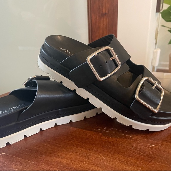 J/SLIDES Black Slides with Metallic Buckles - Picture 3 of 3